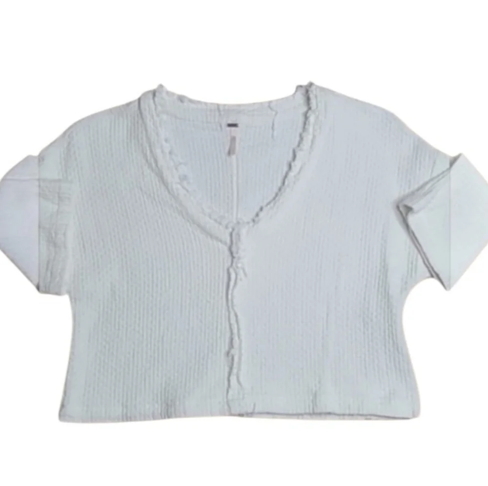 Free People IvoryTweed Boxy Fit Crop Top